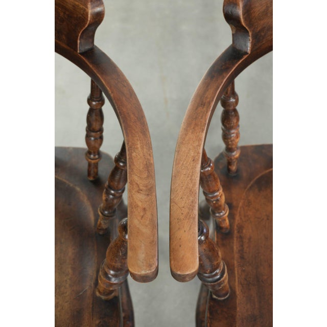 Antique English Wooden Captain Chairs, Late 19th Century, Set of 4 For Sale - Image 11 of 18