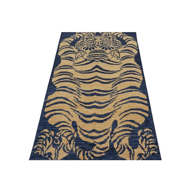 1960s Vintage Zeki Müren Rug in Orange With Brown and Blue Patterns by Rug & Kilim For Sale - Image 5 of 7