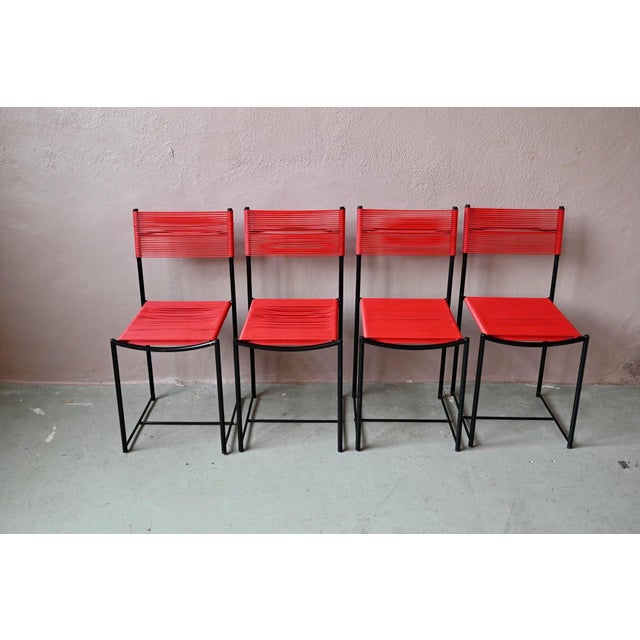 1980s Spaghetti Chairs in Red PVC by Giandomenico Belotti, Italy, 1980s For Sale - Image 5 of 14