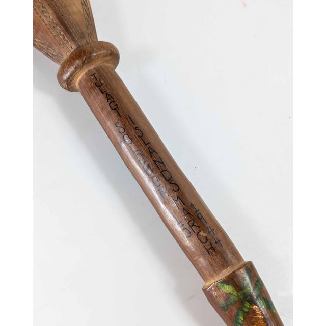 Wood Mid-Century Wwii Era Pacific Solomon Islands Tribal Dance Paddle Club For Sale - Image 7 of 15