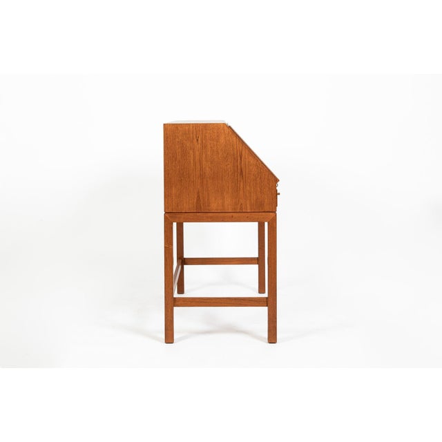 Danish Mid-Century Modern Teak Dropdown Secretary Desk, 1960s For Sale - Image 4 of 18