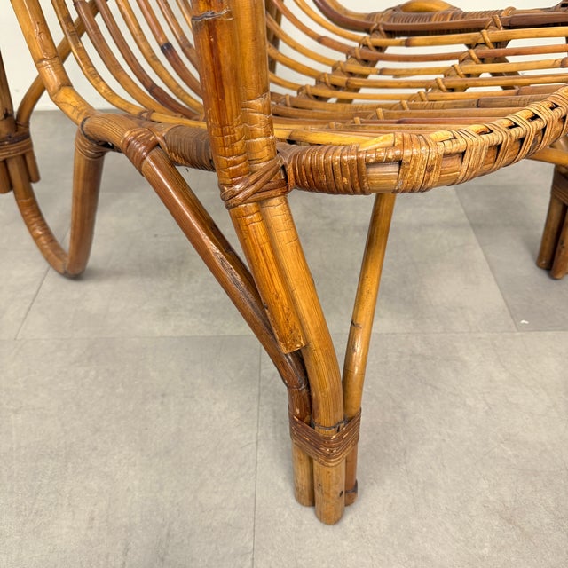 Vintage Italian Chairs and Coffee Table in Wicker, 1970s, Set of 3 For Sale - Image 18 of 18