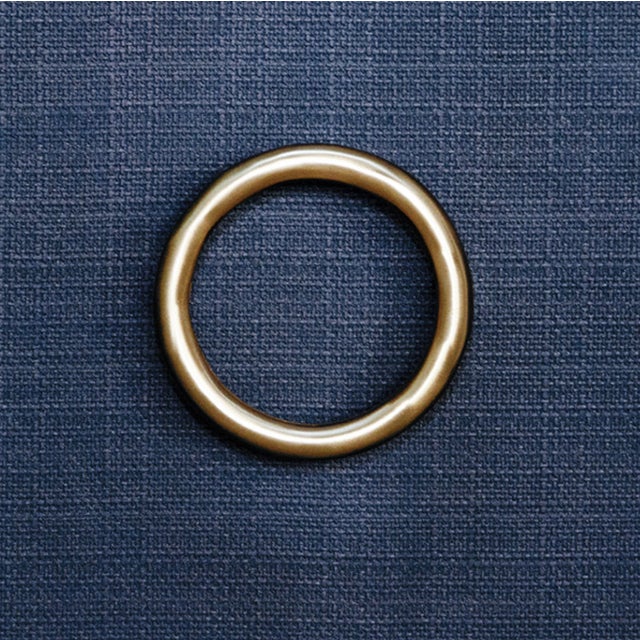 Matthew Izzo Home Rue Navy Blue Linen Four Door Buffet With Brass Circle Door Pulls For Sale In New York - Image 6 of 7
