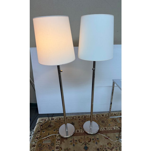 Chrome Plated Traditional Floor Lamp With Drum Shade For Sale - Image 12 of 12