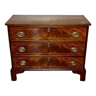 Early 19th Century Federal or Regency Three Drawer Commode Chest For Sale