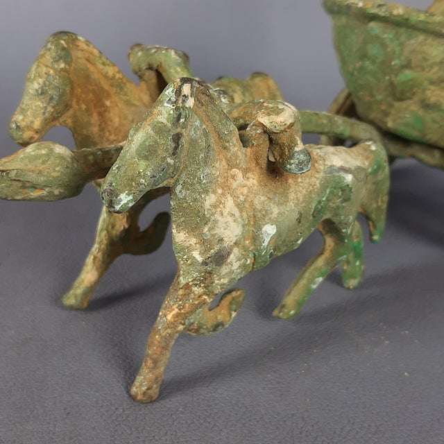Bronze Sculpture of Roman Warrior with Chariot and Horses, 1890s For Sale - Image 14 of 17