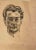 Portrait is an Original Drawing in pencil carbon on creamy-colored paper realized by Mino Maccari in the mid-20th century....