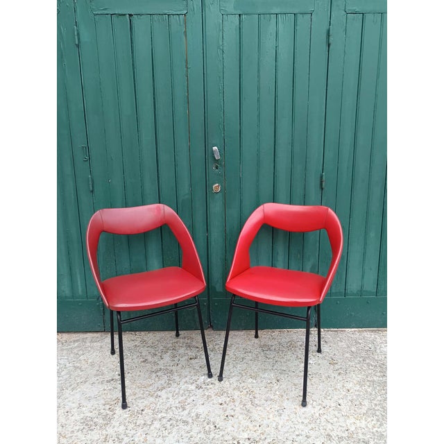 Vintage Red Vinyl Armchairs, 1970, Set of 2 For Sale - Image 18 of 18