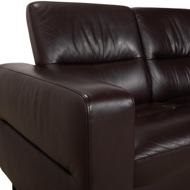 Brown Wave Leather Three-Seater in Brown Espresso from Stressless, Set of 2 For Sale - Image 8 of 18