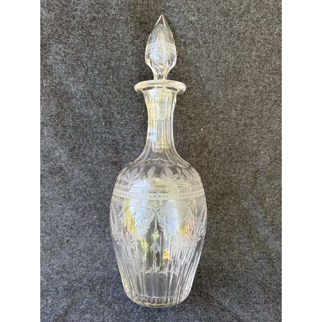 Antique Etched Cut Crystal Decanter For Sale - Image 18 of 18