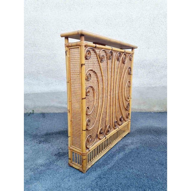 Mid-Century Modern Large Italian Modern Bamboo and Rattan Radiator Cover by Franco Albini, 1960s For Sale - Image 3 of 17