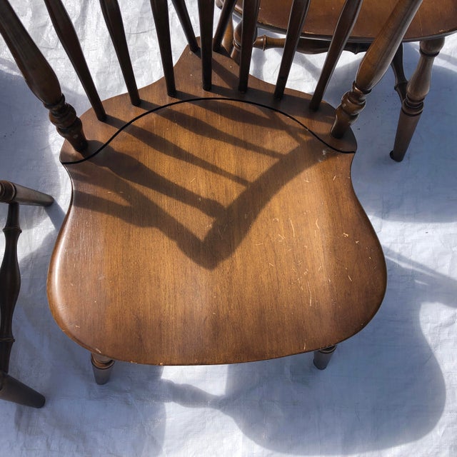 Vintage Kling Colonial Maple Braced SpindleBack Dining Chairs (4