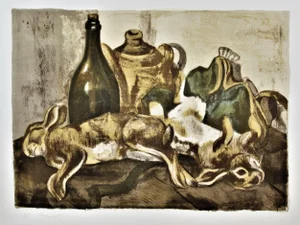 Maurice Mourlot, Nature Morte aux Lapins (Still Life with Rabbits), Circa 1950