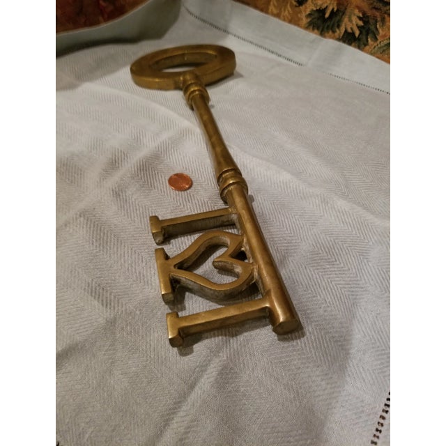 Vintage Large Brass Key For Sale - Image 4 of 8