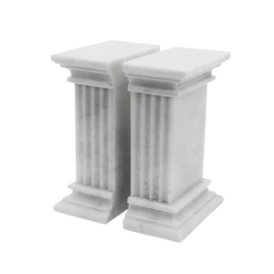 White Marble Bookends - a Pair