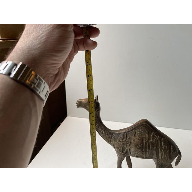 Vintage Holy Land Camel Figurine in Etched Brass, 1970s For Sale - Image 6 of 9