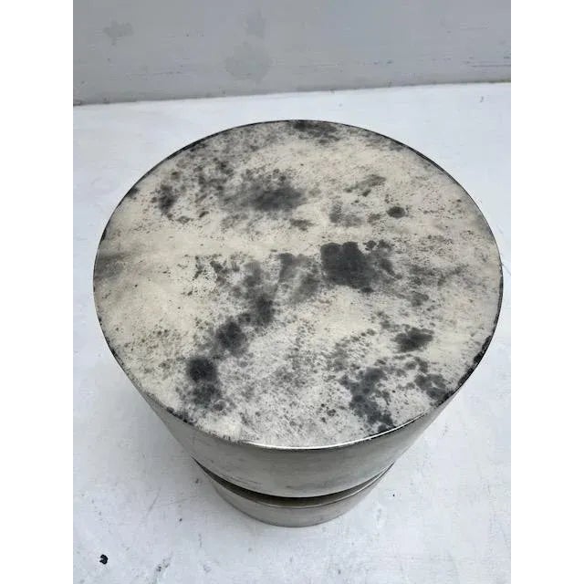 Contemporary Rotor Parchment Side Table For Sale - Image 3 of 4