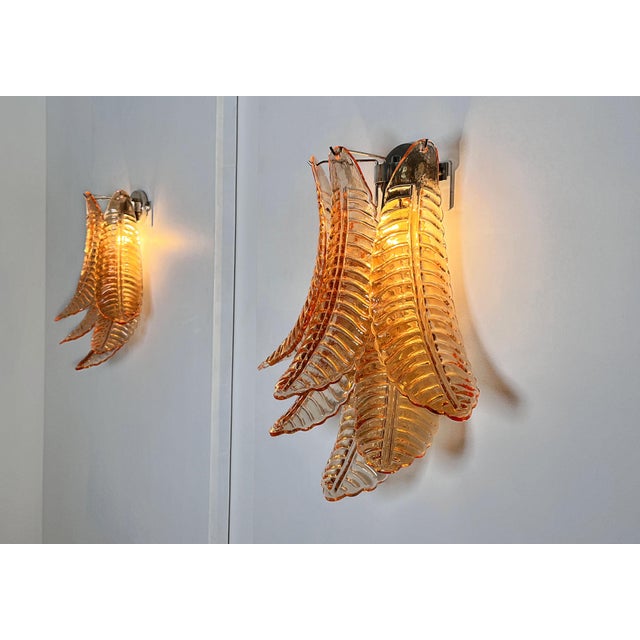 Vintage Murano Amber Felci Glass Wall Sconces, 1990s, Set of 2 For Sale - Image 13 of 18