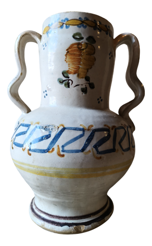 Hand-Painted Ceramic Two-Handled Jug