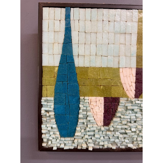 Blue June E. Johnson Signed Mid-Century Abstract Mosaic Wall Panel, 1962 Mid Century For Sale - Image 8 of 8