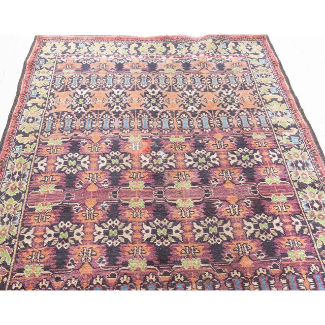 Purple Agra Cotton Rug For Sale - Image 8 of 8