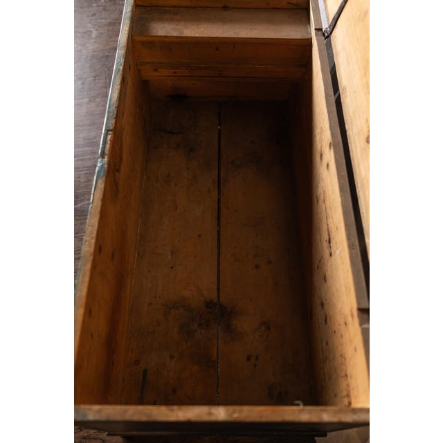 Antique Hand Painted Chest in Blue With Floral Motifs For Sale - Image 17 of 18