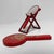 A charming set of two hand mirrors with a folding stand, preserved in its original box. Dimensions: nested together, 26 cm...
