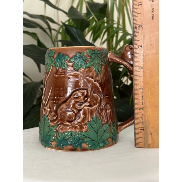 Ceramic Vintage Shafford Ceramic Beaver Mug Hand Painted Relief Art Pottery Stein For Sale - Image 7 of 11