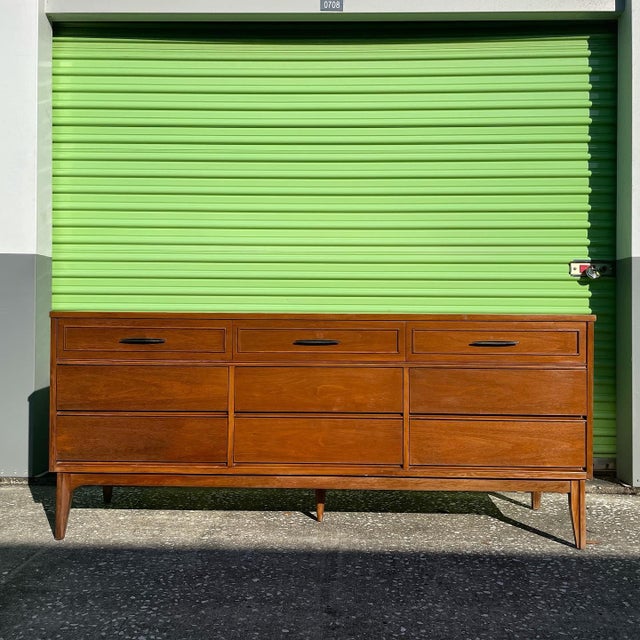 Dixie MidCentury Modern 9 Drawer Triple Dresser Chairish