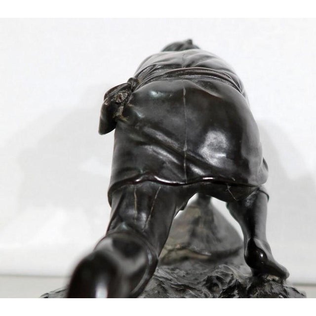 The Peasant Trapping the Bird Under His Hat, 20th-century, Bronze For Sale - Image 17 of 18