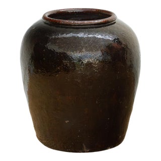Large Caramel Glaze Martaban Jar For Sale