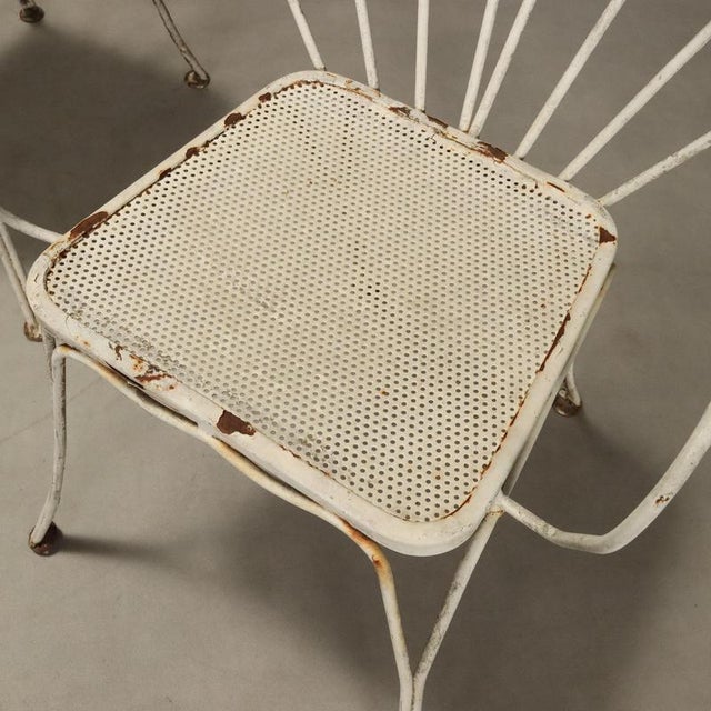 White Lacquered Iron Garden Chairs For Sale - Image 8 of 11