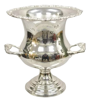 Late 20th Century Sheridan Victorian Bulbous Silver Plated Champagne Chiller Ice Bucket Engraved