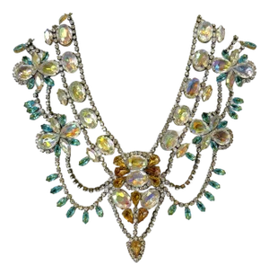 Vintage 'Bijoux' London Runway Rhinestone Bib Necklace