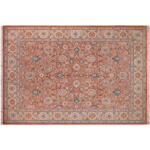 Beige Shabby Chic 1990's Pak-Persian Rust/Beige Wool Rug - 8'10'' X 12'1'' For Sale - Image 8 of 9