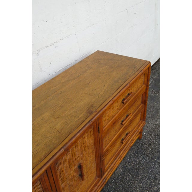 American of Martinsville Hollywood Regency Bamboo Long Sideboard Dresser 6121 For Sale - Image 10 of 16