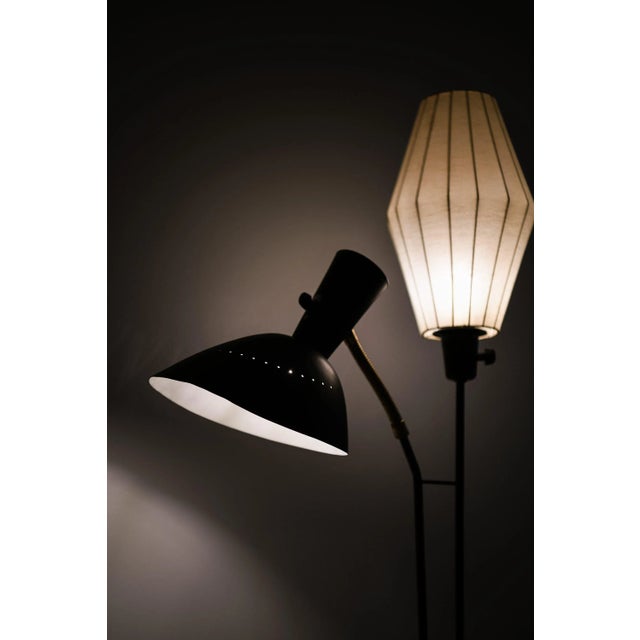 Floor Lamp in Black Lacquered Metal by Hans Bergström, 1950s For Sale - Image 6 of 7