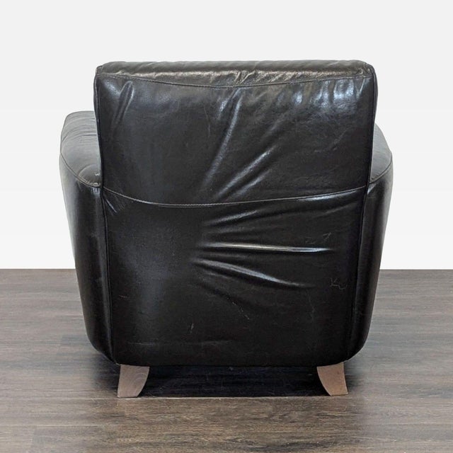 2000 - 2009 Natuzzi Leather Lounge Armchair - Comfortable Modern Seating For Sale - Image 5 of 12