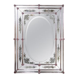 Etched and Beveled Venetian Mirror For Sale