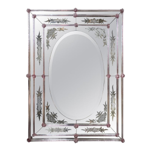 Etched and Beveled Venetian Mirror