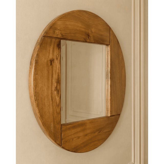Elm Mirror from Maison Regain, 1960s, in Very Good conditions. Designed 1960 to 1969 This piece is attributed to the...