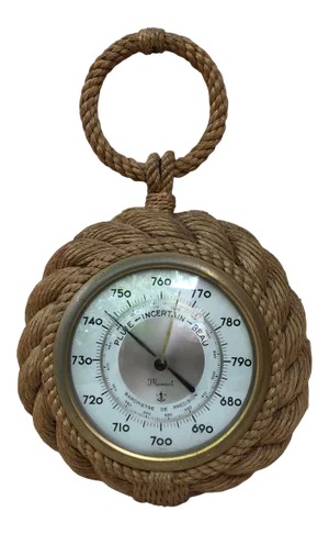 Small Rope Shaped Pocket Watch Barometer Audoux Minet, Circa 1960