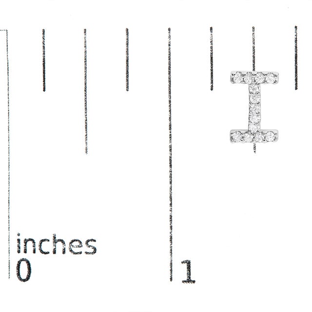 Early 21st Century 10K White Gold 1/10 Cttw Diamond 'I' Initial Stud Earring For Sale - Image 5 of 5