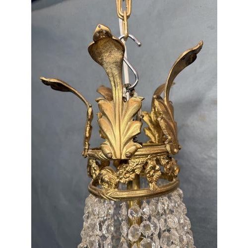 Antique French Empire Style Chandelier in Brass, 1900s For Sale - Image 5 of 7