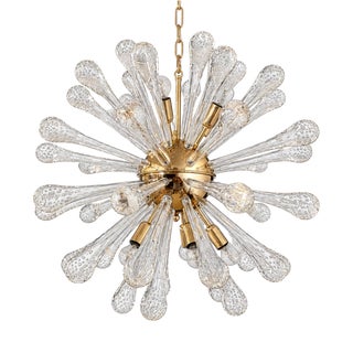 Sputnik Light with 50 Murano Glass Beads and a Golden Frame from Justfurnituress SRL For Sale
