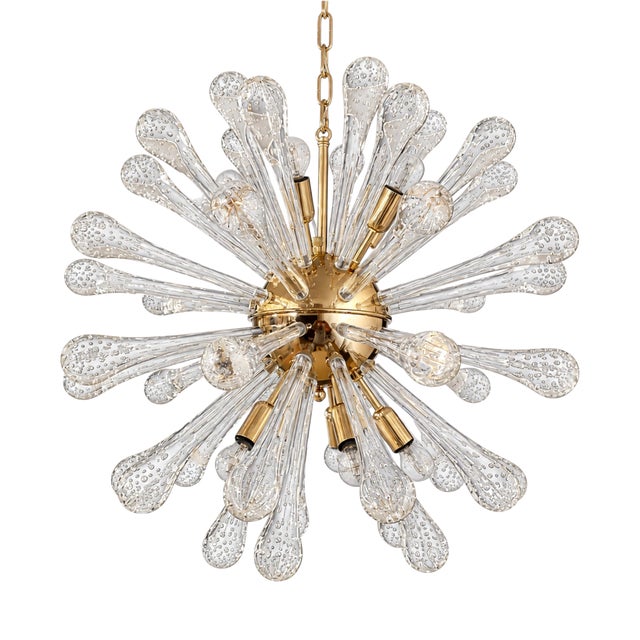 Sputnik Light with 50 Murano Glass Beads and a Golden Frame from Justfurnituress SRL For Sale