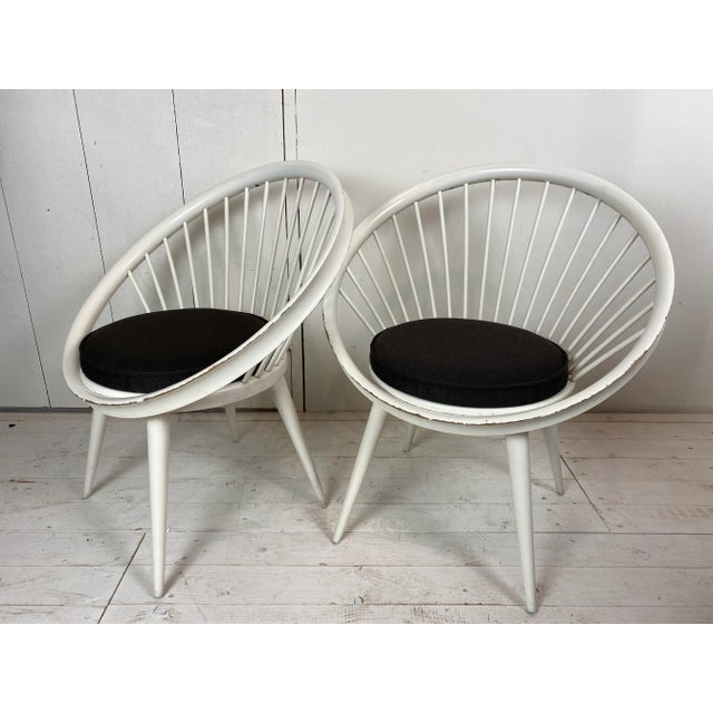 Wood Set of Circle Chairs by Yngve Ekström, 1960s For Sale - Image 7 of 15