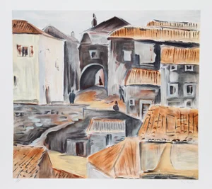 Bogdan Grom, Village of Centocelle, Lithograph