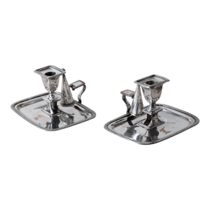 Pair of Old Sheffield Plate Chambersticks, c.1820
