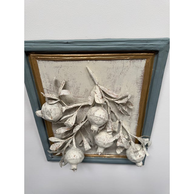 Three-Dimensional Papier Mache' Botanical Art in Papier Mache Frame For Sale - Image 9 of 10